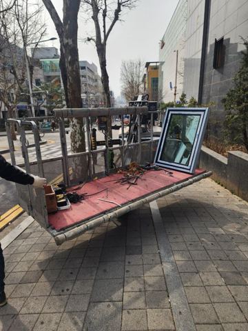 스카이차 작업 현장 사진