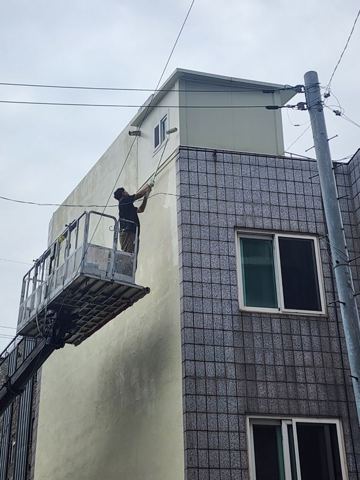 스카이차 페인트 작업 사진