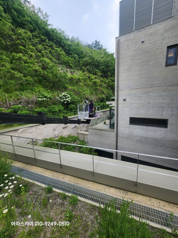 운중동 외벽물청소 작업 사진